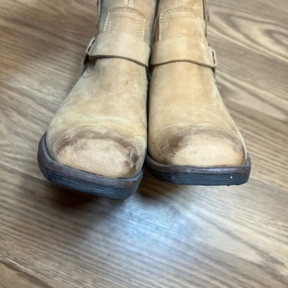 Harley Davidson Abbington Tan D84493 Women's 6 M Harness Ankle Boots